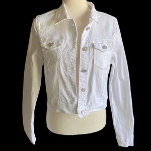 CHOCOLATE USA-WHITE DENIM JACKET-WOMENS SIZE MEDIUM